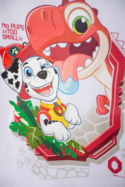 CAMISETA DE PAW PATROL MANGA CORTA BLANCO PARA NIÑO 2T A 6T