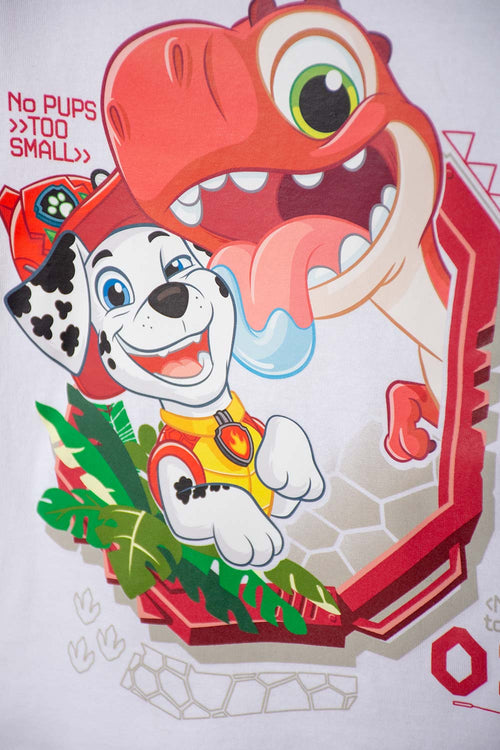 CAMISETA DE PAW PATROL MANGA CORTA BLANCO PARA NIÑO 2T A 6T