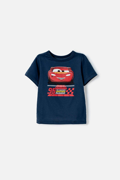 CAMISETA DE CARS MANGA CORTA AZUL PARA NIÑO