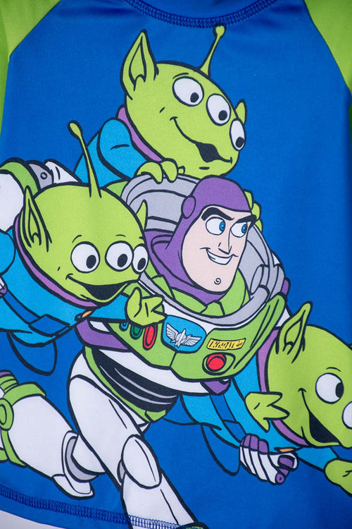 CONJUNTO DE BAÑO DE TOY STORY VERDE Y AZUL PARA NIÑO 3T A 6T