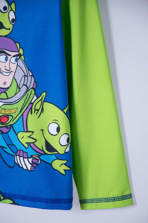 CONJUNTO DE BAÑO DE TOY STORY VERDE Y AZUL PARA NIÑO 3T A 6T