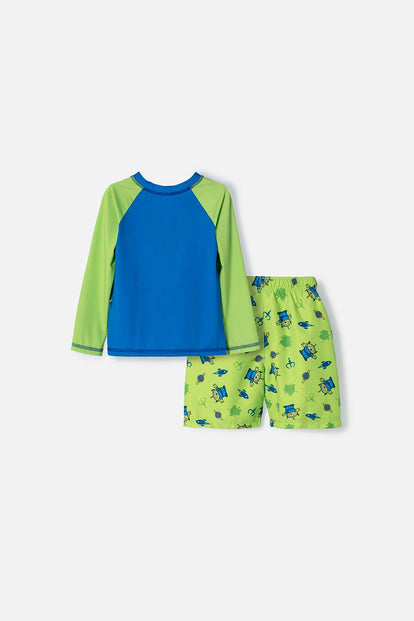 CONJUNTO DE BAÑO DE TOY STORY VERDE Y AZUL PARA NIÑO 3T A 6T