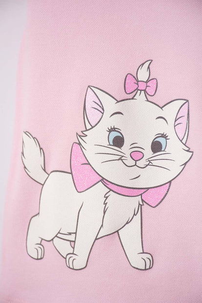 CAMISETA GATA MARIE TIPO POLO ROSADA PARA NIÑA 2T A 6T