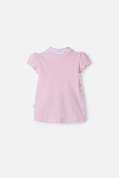CAMISETA GATA MARIE TIPO POLO ROSADA PARA NIÑA 2T A 6T