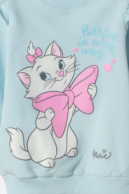 BUZO GATA MARIE CERRADO AZUL PARA NIÑA 2T A 6T