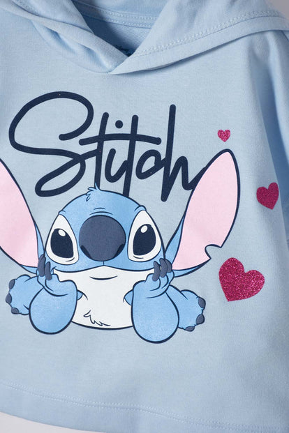 CONJUNTO DE STITCH PANTALÓN LARGO AZUL PARA NIÑA 2T A 6T