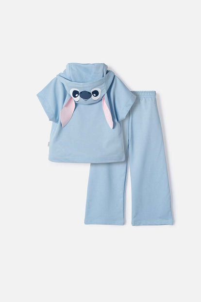 CONJUNTO DE STITCH PANTALÓN LARGO AZUL PARA NIÑA 2T A 6T