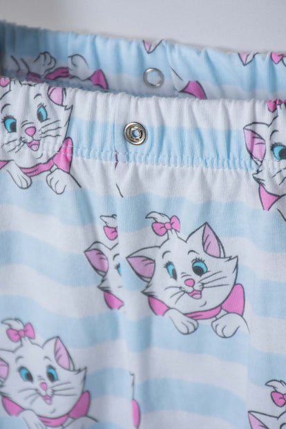 PIJAMA GATA MARIE CON PANTALÓN LARGO MULTICOLOR PARA BEBÉ NIÑA