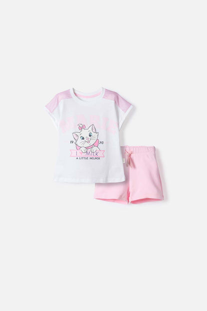 CONJUNTO GATA MARIE EN SHORT MULTICOLOR PARA NIÑA 2T A 6T