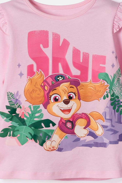 CAMISETA DE PAW PATROL MANGA LARGA ROSADO PARA NIÑA