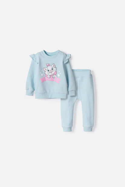 CONJUNTO GATA MARIE CON JOGGER AZUL PARA BEBÉ NIÑA