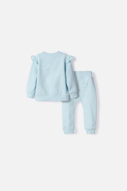 CONJUNTO GATA MARIE CON JOGGER AZUL PARA BEBÉ NIÑA
