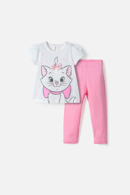 CONJUNTO GATA MARIE MANGA CORTA MULTICOLOR PARA BEBÉ NIÑA