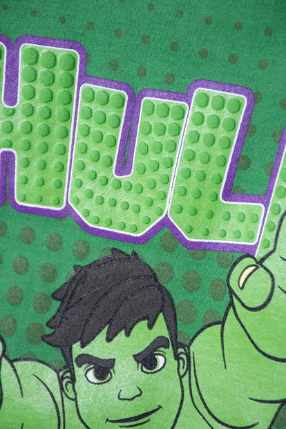 CAMISETA DE HULK MANGA CORTA VERDE PARA NIÑO 2T A 6T