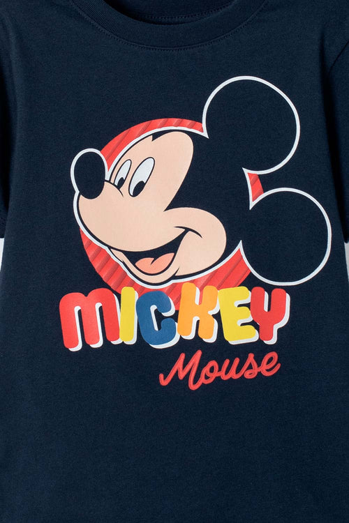 CAMISETA DE MICKEY MOUSE MANGA CORTA AZUL PARA NIÑO 2T A 6T