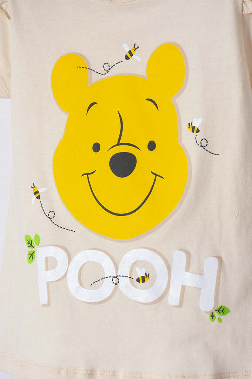 CAMISETA DE WINNIE POOH MANGA CORTA ALMENDRA PARA NIÑA 2T A 6T