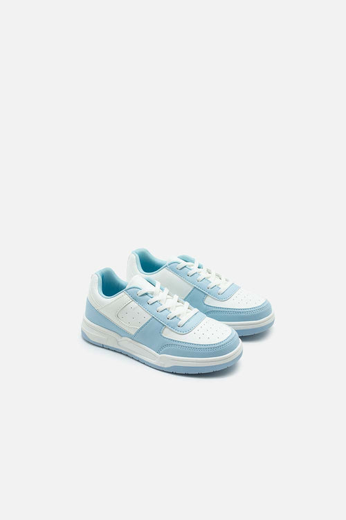 TENIS DE MIC BLANCO Y AZUL PARA NIÑA