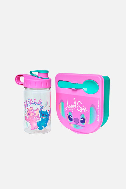  SET DE PORTA Y BOTELLA DE STITCH MULTICOLOR PARA NIÑA