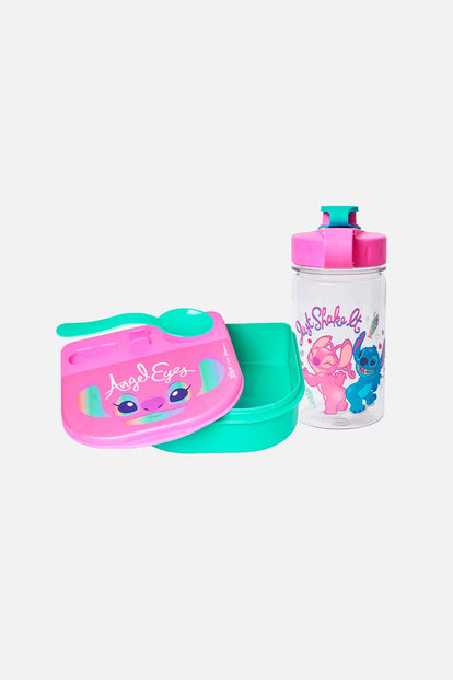 SET DE PORTA Y BOTELLA DE STITCH MULTICOLOR PARA NIÑA