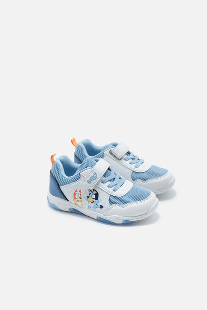 TENIS CON LUCES DE BLUEY AZUL Y BLANCO PARA NIÑO