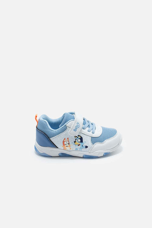 TENIS CON LUCES DE BLUEY AZUL Y BLANCO PARA NIÑO