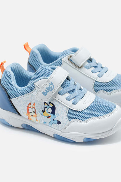 TENIS CON LUCES DE BLUEY AZUL Y BLANCO PARA NIÑO