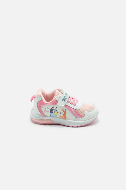 TENIS CON LUCES DE BLUEY BLANCO Y ROSADO PARA NIÑA