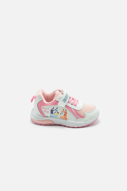 TENIS CON LUCES DE BLUEY BLANCO Y ROSADO PARA NIÑA