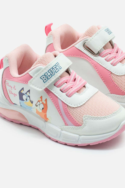 TENIS CON LUCES DE BLUEY BLANCO Y ROSADO PARA NIÑA