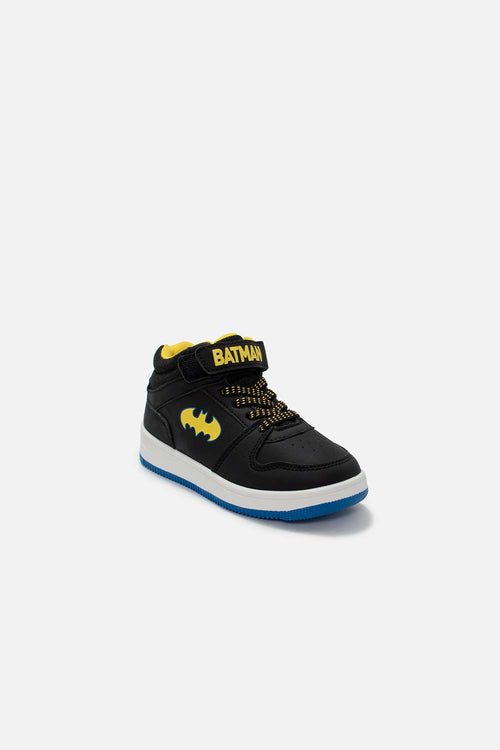 Card slide image -  TENIS DE BATMAN NEGROS Y AMARILLO PARA NIÑO
