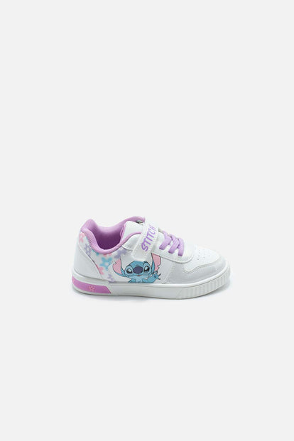TENIS CON LUCES DE STITCH BLANCO Y LILA PARA NIÑA