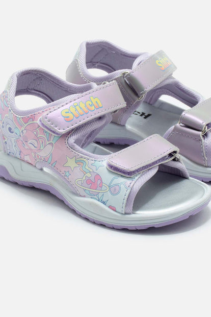 SANDALIA CON LUCES DE STITCH VIOLETA PARA NIÑA