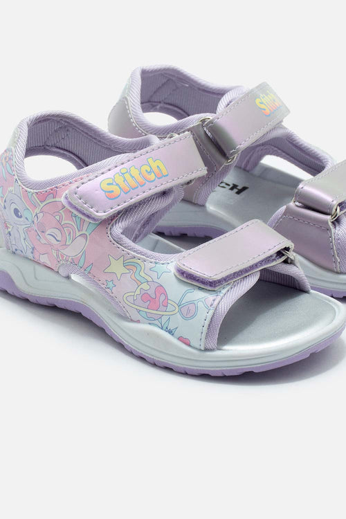 SANDALIA CON LUCES DE STITCH VIOLETA PARA NIÑA