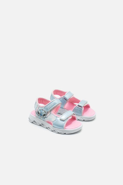 SANDALIA CON LUCES DE STITCH AZUL Y ROSADA PARA NIÑA