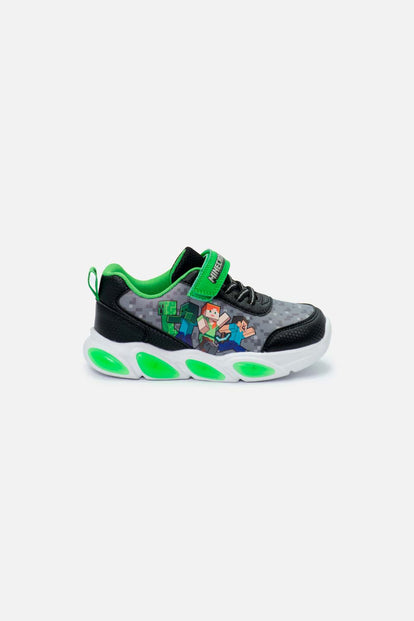 TENIS CON LUCES DE MINECRAFT MULTICOLOR PARA NIÑO