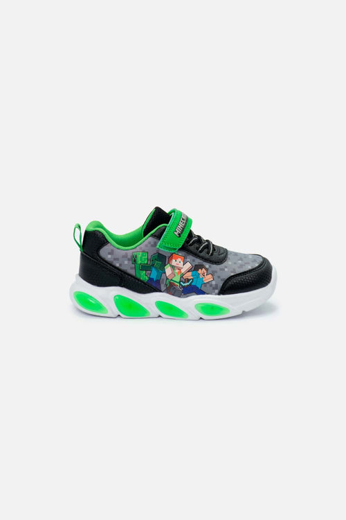 TENIS CON LUCES DE MINECRAFT MULTICOLOR PARA NIÑO