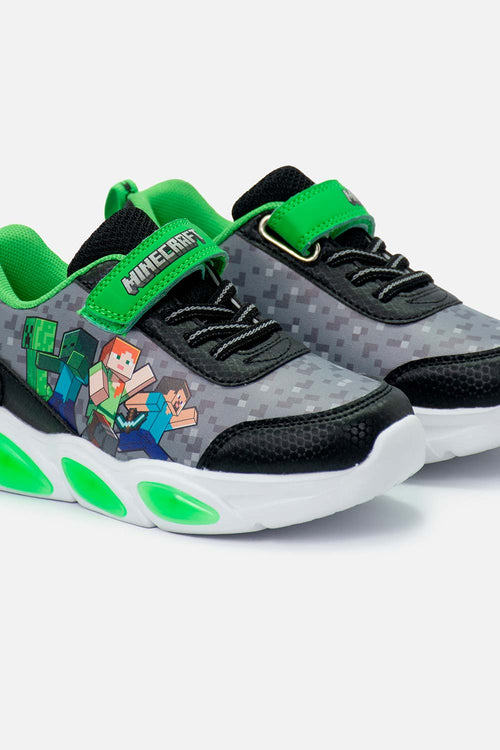 TENIS CON LUCES DE MINECRAFT MULTICOLOR PARA NIÑO