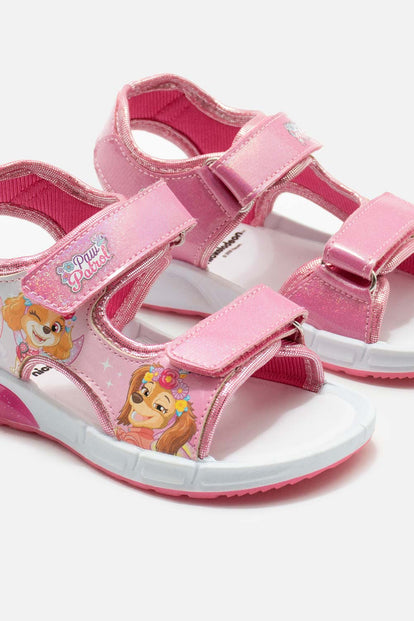 SANDALIA CON LUCES DE PAW PATROL ROSADAS PARA NIÑA