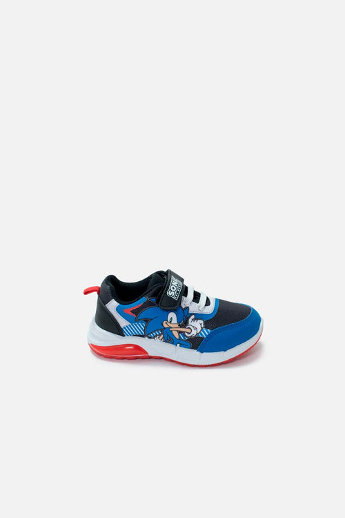TENIS DE SONIC CON LUCES AZUL Y ROJO PARA NIÑO