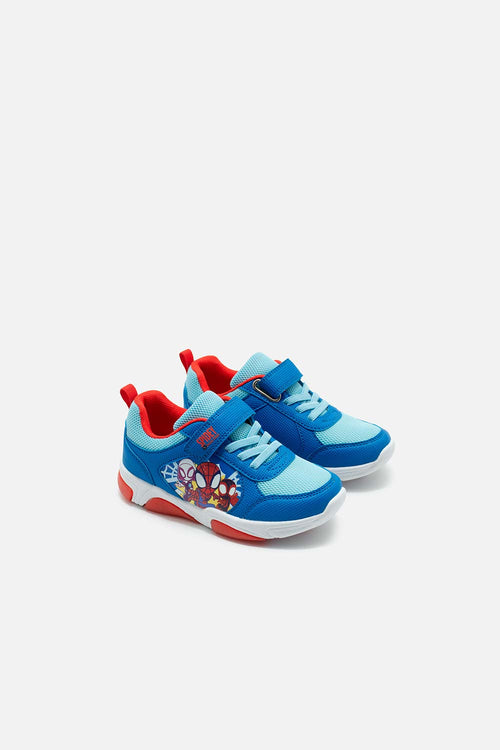 TENIS CON LUCES DE SPIDEY ROJO Y AZUL PARA NIÑO