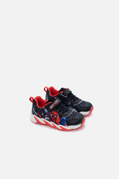 TENIS DE SPIDER-MAN NEGRO Y ROJOS PARA NIÑO