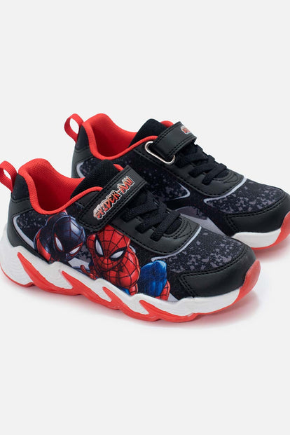 TENIS DE SPIDER-MAN NEGRO Y ROJOS PARA NIÑO